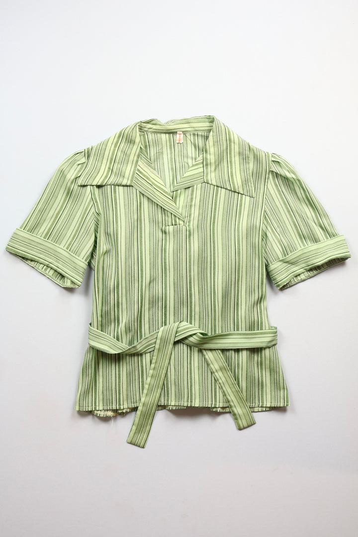 1970s Striped Short Sleeved Top