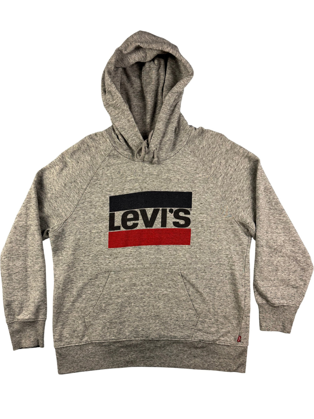 Levi's Gray Logo Hoodie - L - Think Vintage