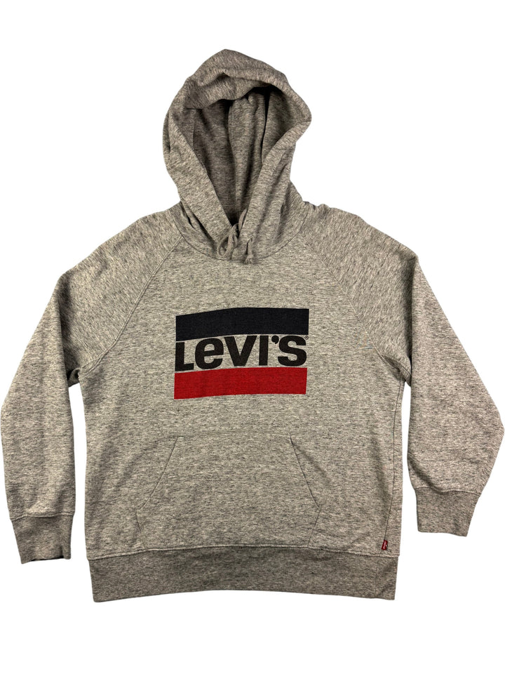 Levi's Gray Logo Hoodie - L - Think Vintage