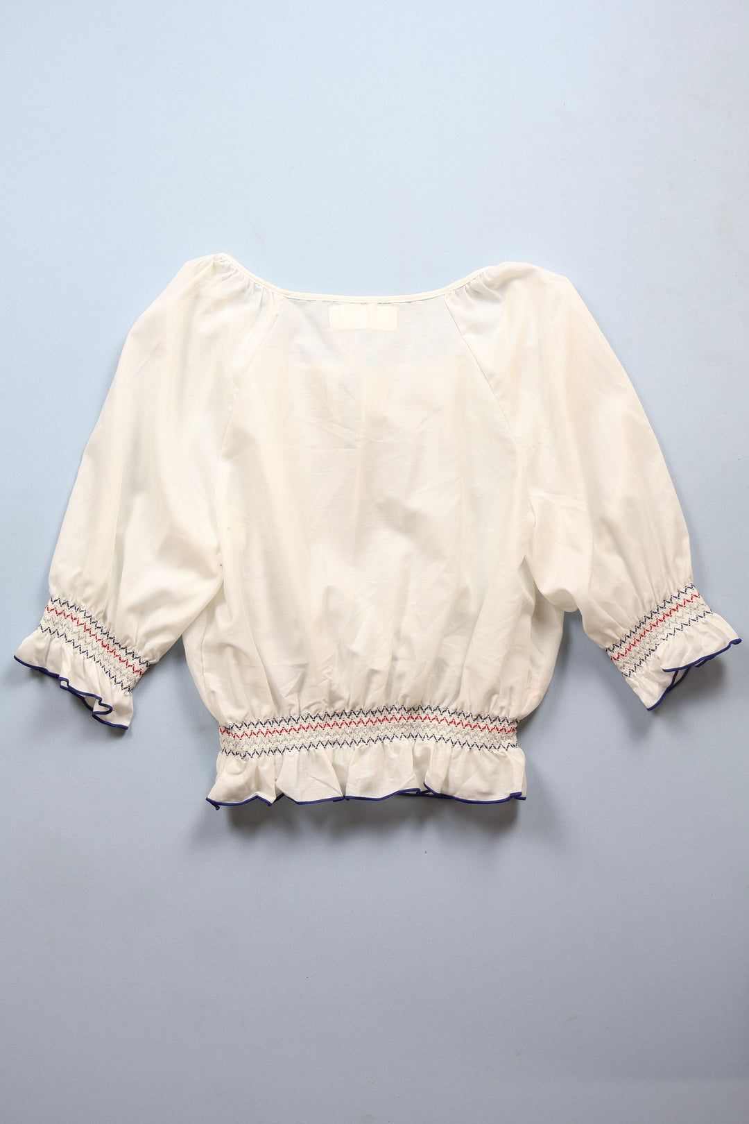 1970s Hungarian Style Short Sleeve Blouse