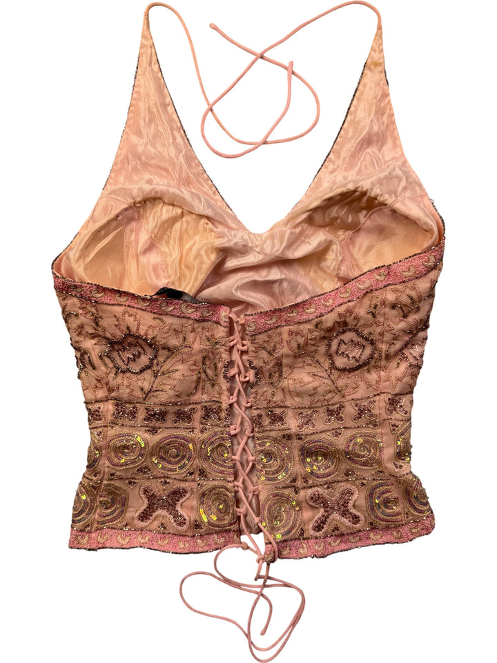 Embellished Pink Halterneck Top - XS/S