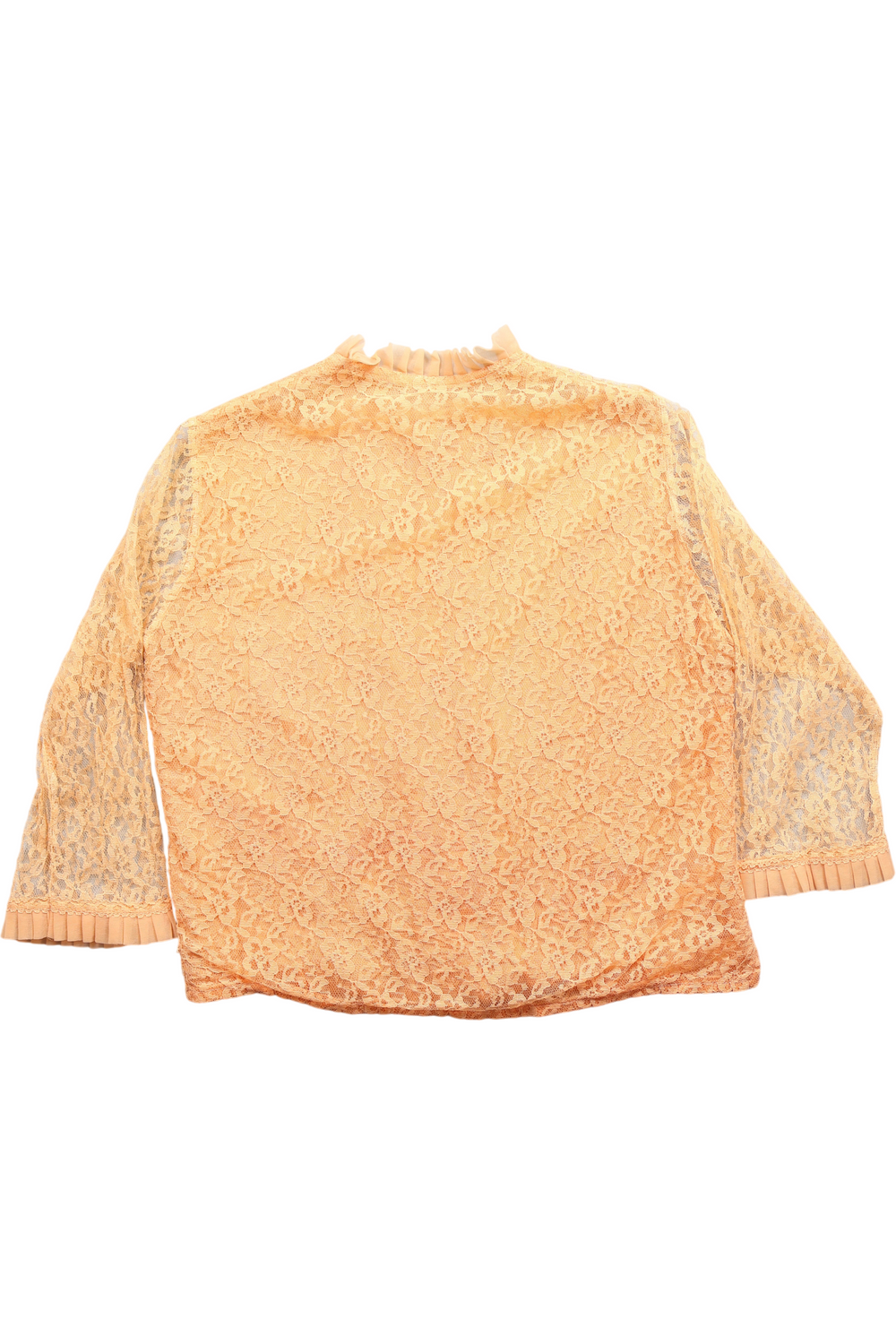 1980s Lace Ruffle Button-Up Blouse - Think Vintage