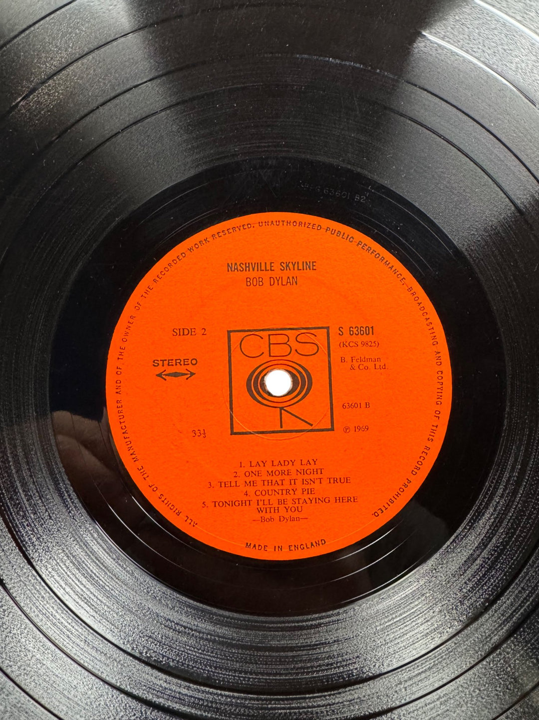Bob Dylan Nashville Skyline Vinyl Album - Good+