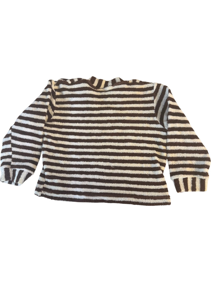 1970s Striped Towelling Long Sleeve Sweater - Age 2/3