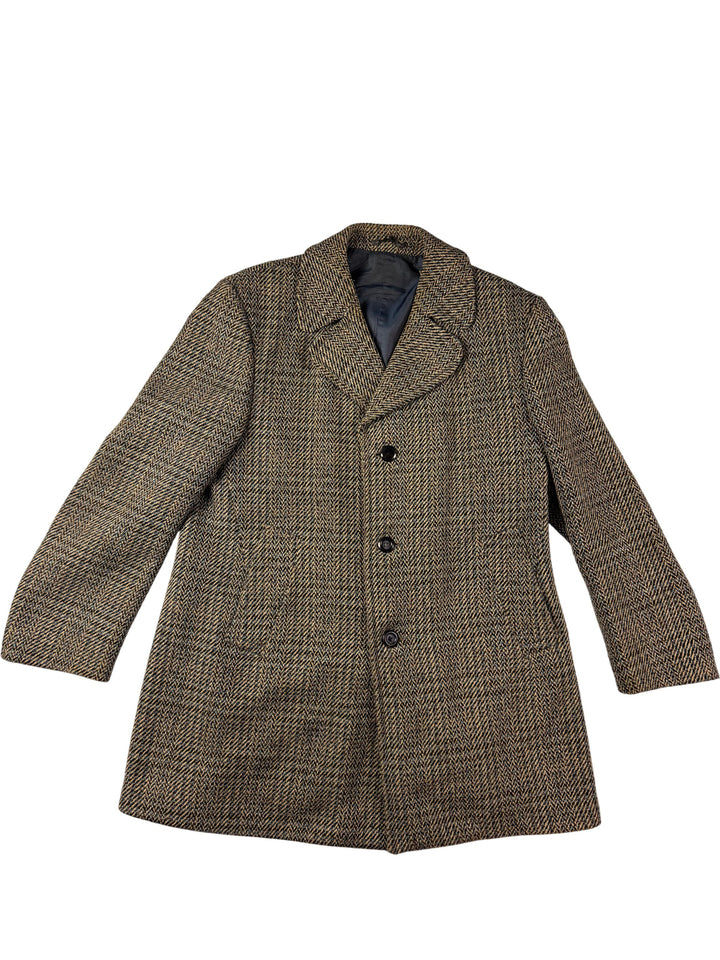 Burton Herringbone Wool Pea Coat - L
