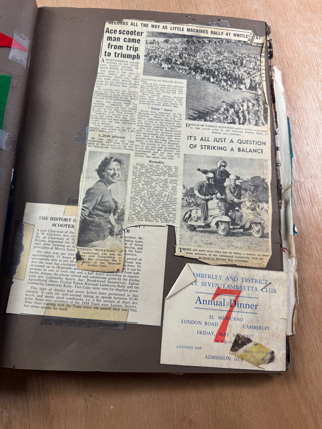 Vintage Scooter Archive Scrapbook – Original Photos, Newspaper Cuttings, Posters & Ephemera