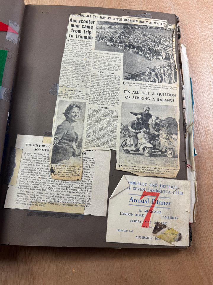 Vintage Scooter Archive Scrapbook – Original Photos, Newspaper Cuttings, Posters & Ephemera
