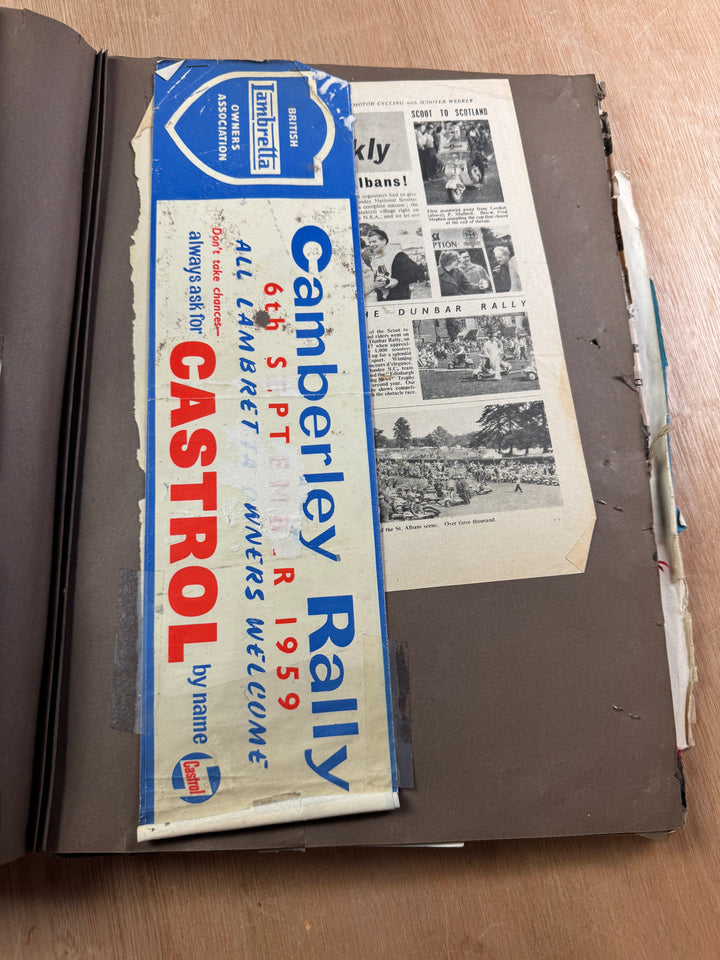 Vintage Scooter Archive Scrapbook – Original Photos, Newspaper Cuttings, Posters & Ephemera
