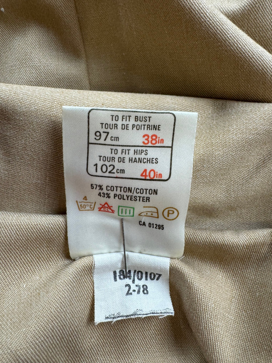 St Michael Beige Sleeveless Dress - M - Think Vintage