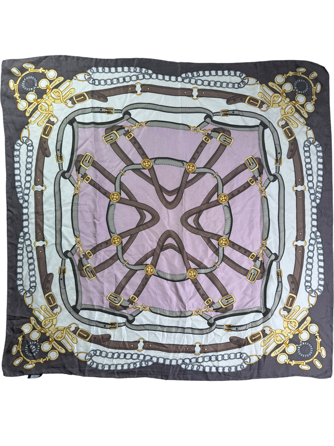 Fraas Square Scarf With Chain and Buckle Pattern