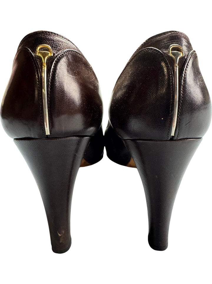 Gucci Leather Brown Heels
