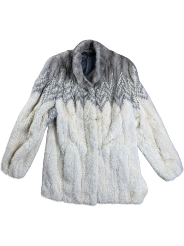 1960s Grey Gradient Fur Coat - M