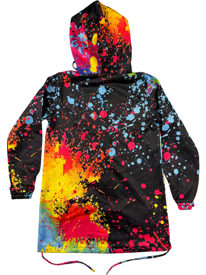 Colourful Splatter Paint Hooded Jacket - L