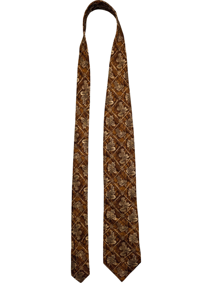 Kenzo Homme Brown Patterned Silk Necktie