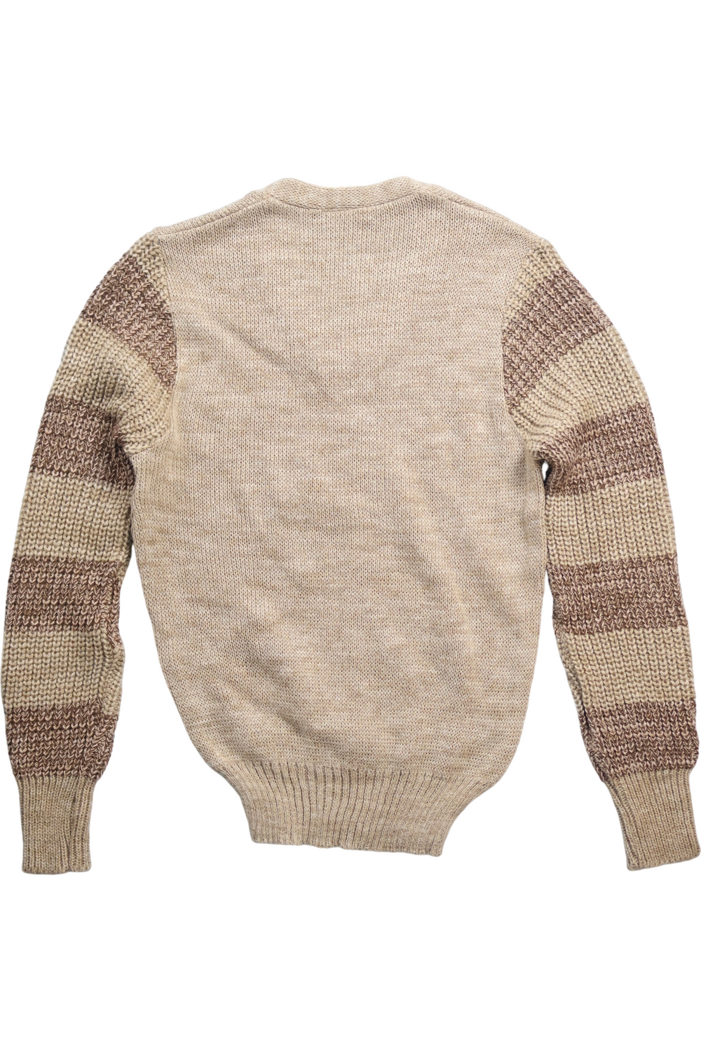 80's V-Neck Jumper Beige by Daniel - Think Vintage