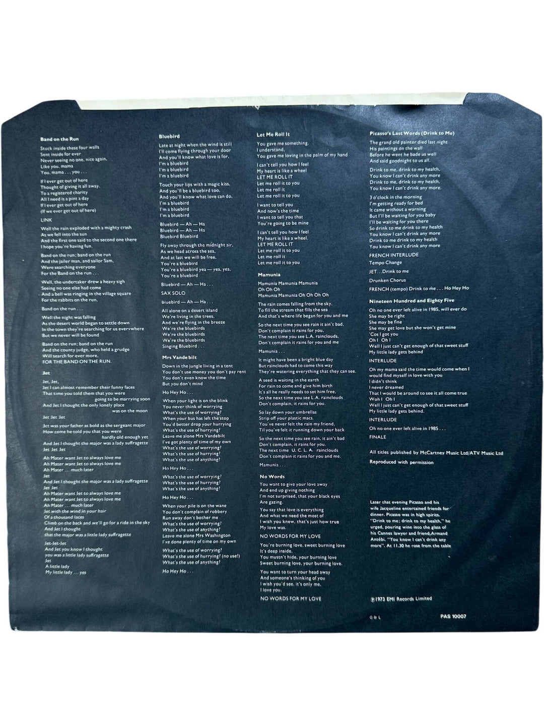 Paul McCartney and Wings Band On The Run Vinyl - Fair