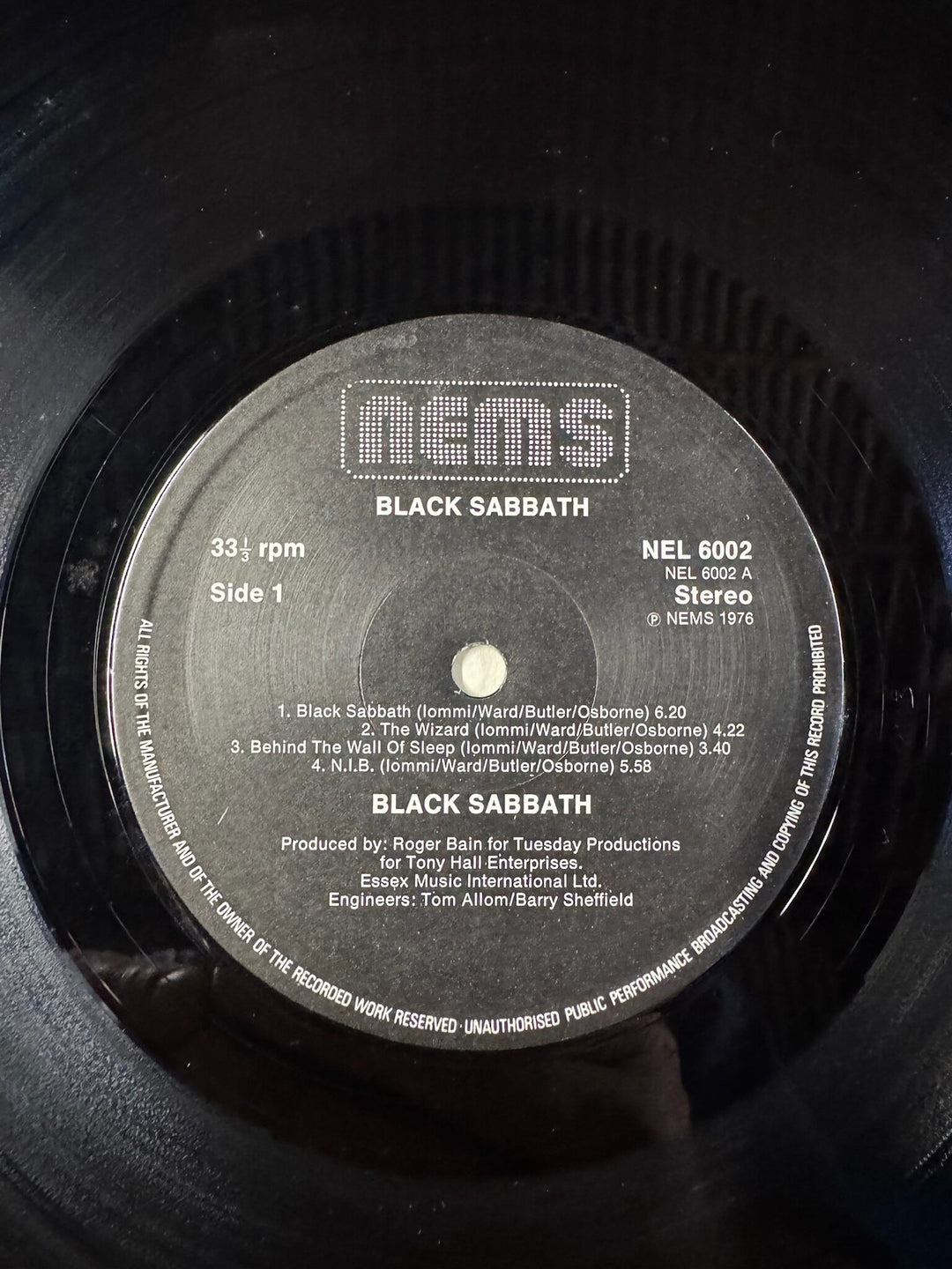 Black Sabbath Self-Titled Album Vinyl - Very Good