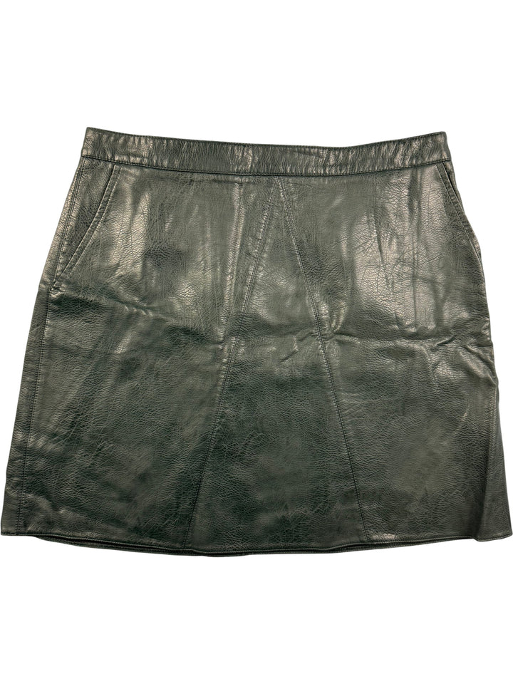 Zara Basic Leather Mini Skirt - L - Think Vintage