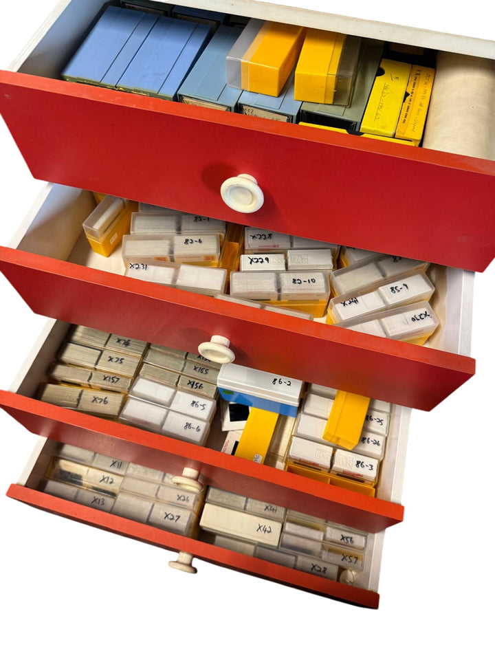 30+ Packing boxes of an unchecked collection of Photographic Slides & Cine Films - Think Vintage