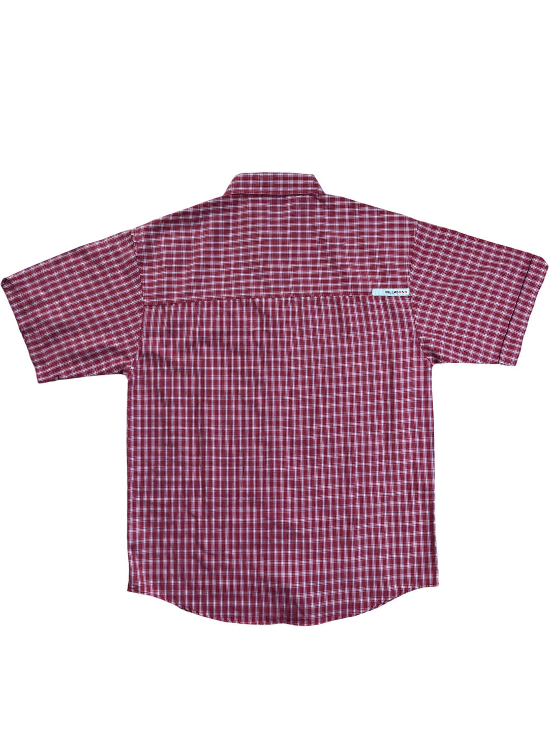 Billabong Red Checkered Short Sleeve Shirt - M