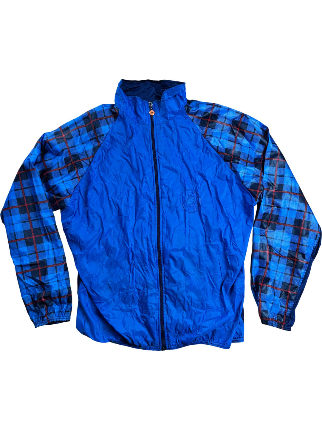 Castelli Blue Plaid Windbreaker Jacket - XL