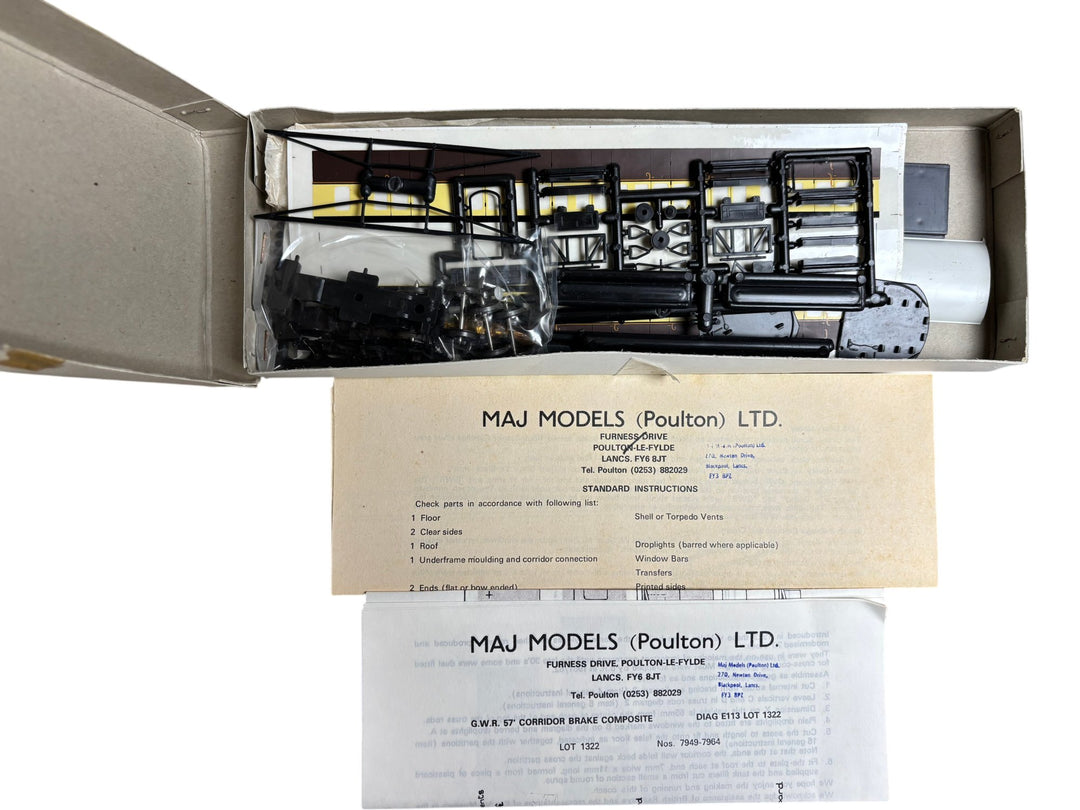 MAJ Models GWR 57 Corridor Brake Composite 4mm Scale Kit Lot 1322 - Think Vintage