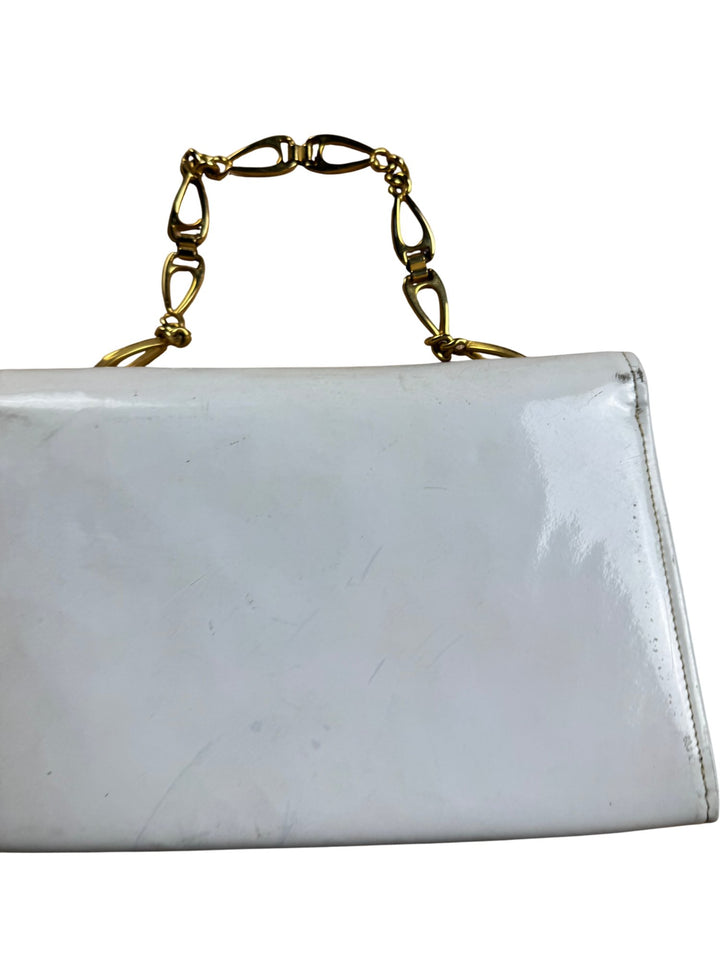 T. Burst & Sons White Leather Handbag