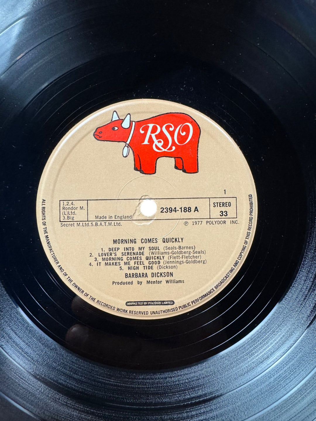 Barbara Dickson Morning Comes Quickly Vinyl Record - Very Good+