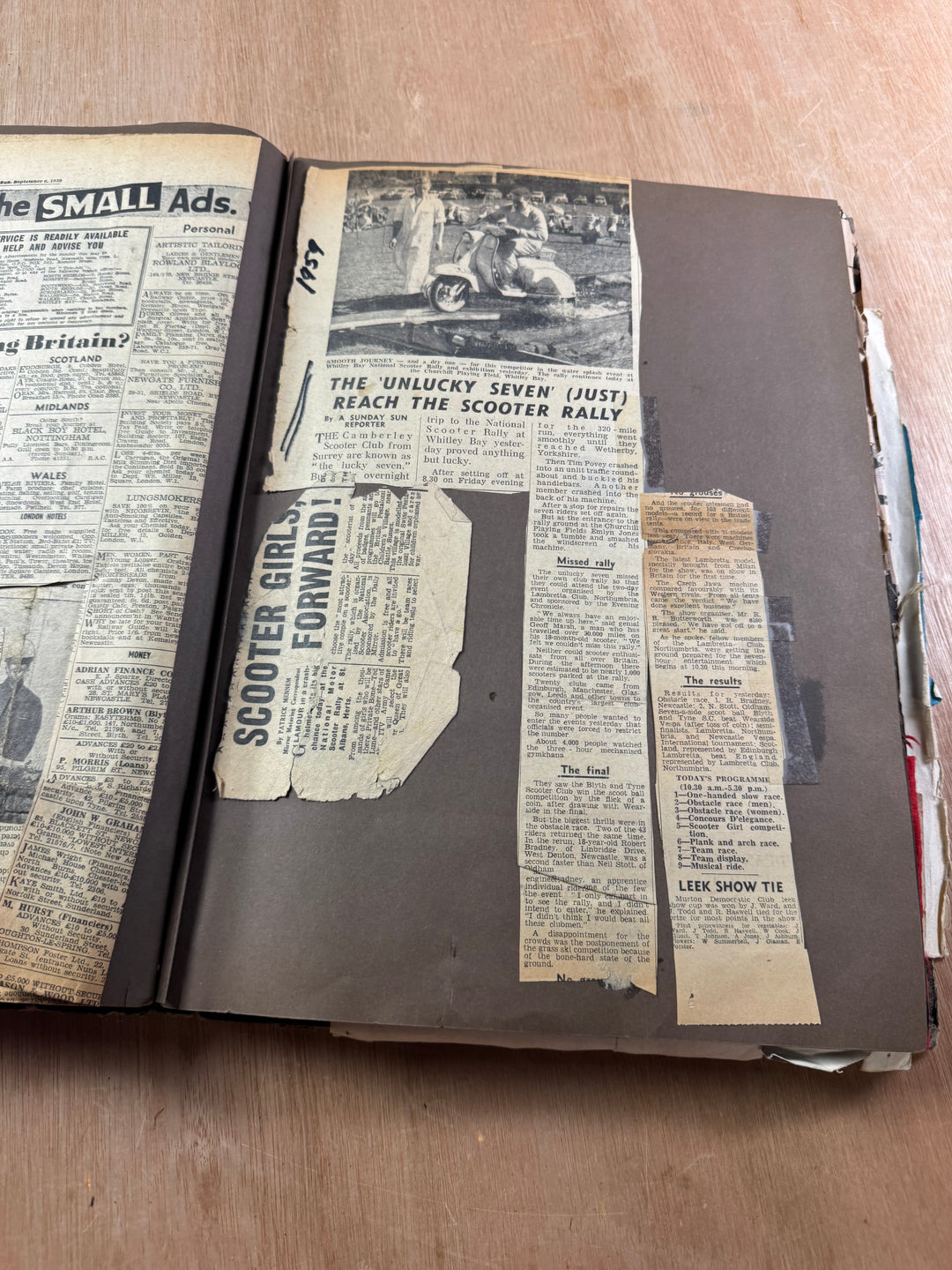 Vintage Scooter Archive Scrapbook – Original Photos, Newspaper Cuttings, Posters & Ephemera