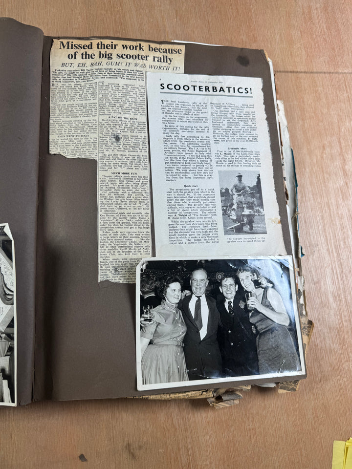 Vintage Scooter Archive Scrapbook – Original Photos, Newspaper Cuttings, Posters & Ephemera