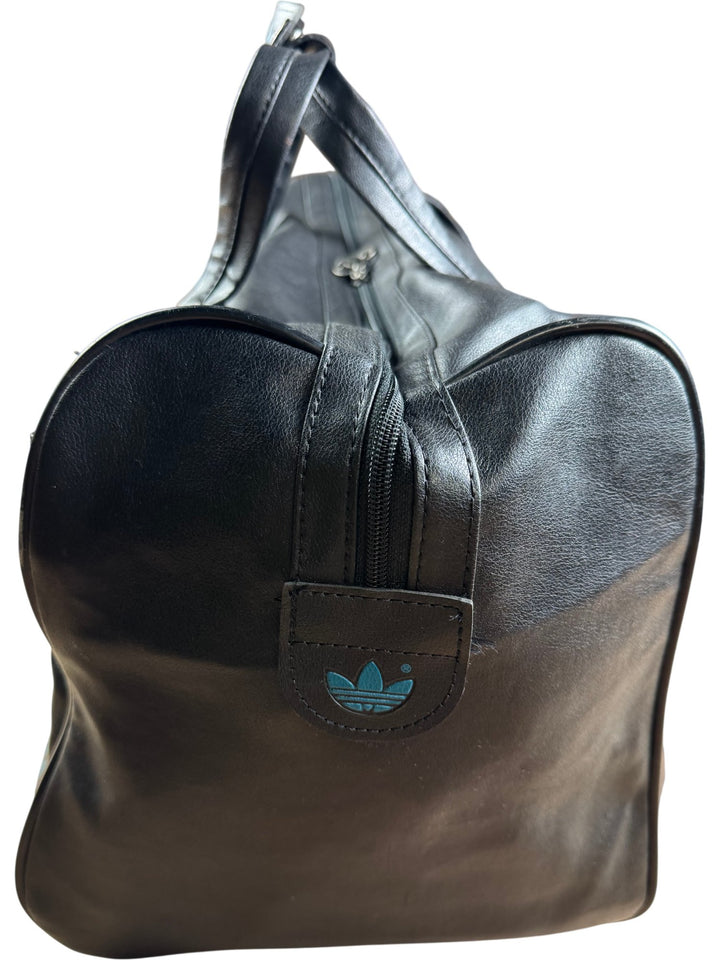 Adidas Black Leather Duffel Bag