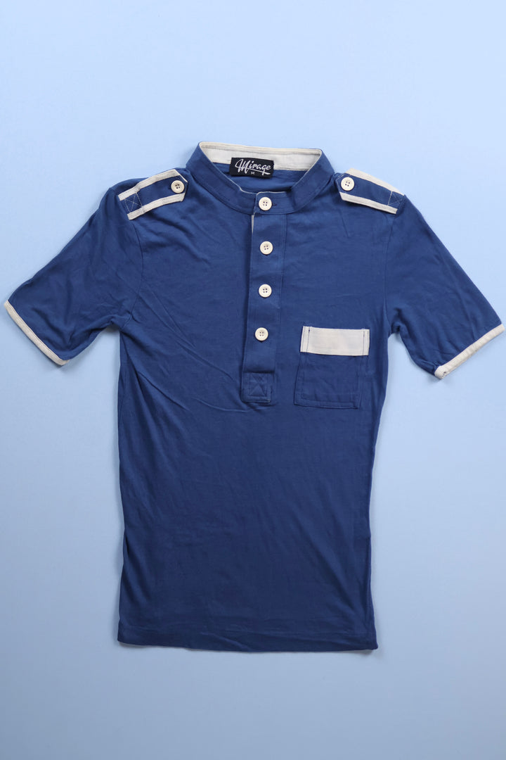 Vintage Grandad Collar T-Shirt