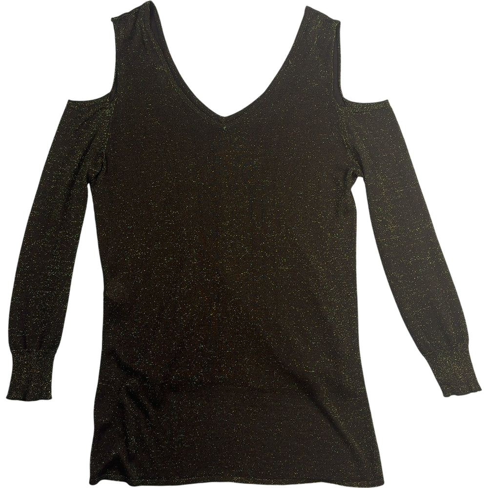 Glitter Cold Shoulder Top - Think Vintage