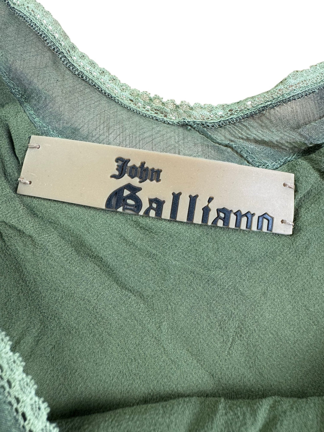 John Galliano Sheer Green Camisole - XS