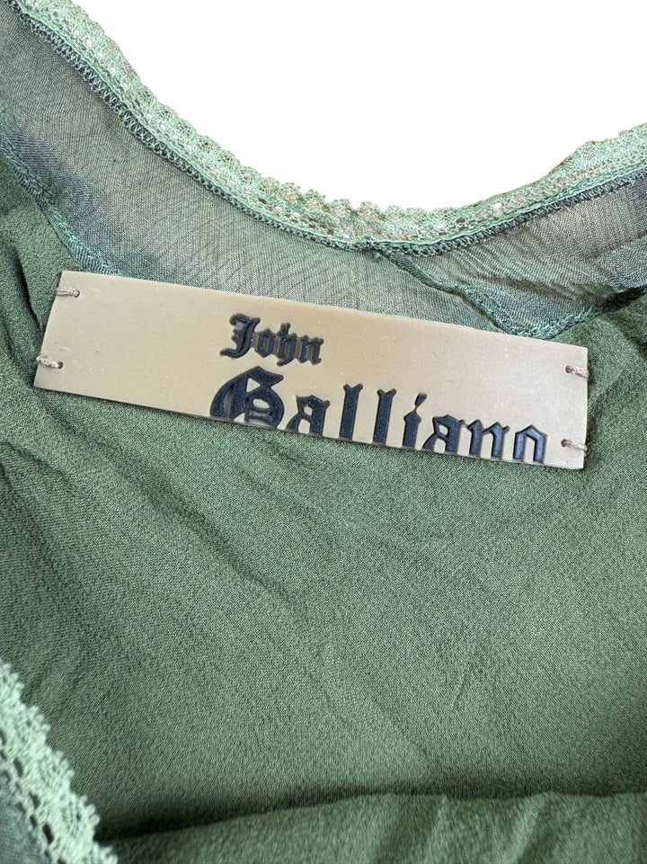 John Galliano Sheer Green Camisole - XS