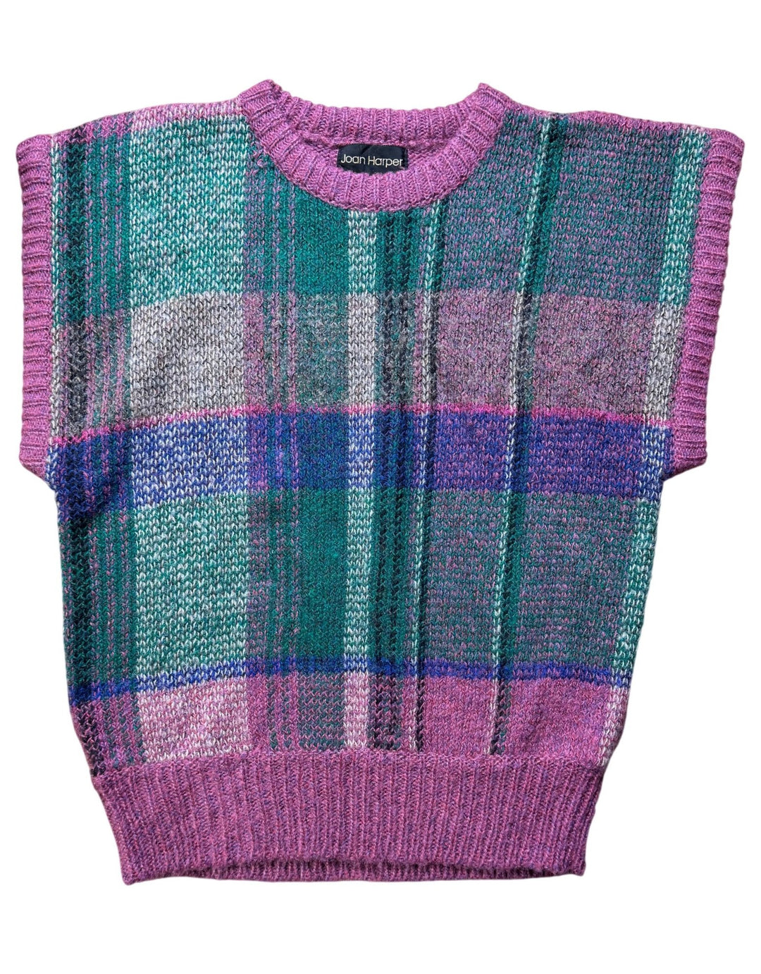 Joan Harper Plaid Knit Vest