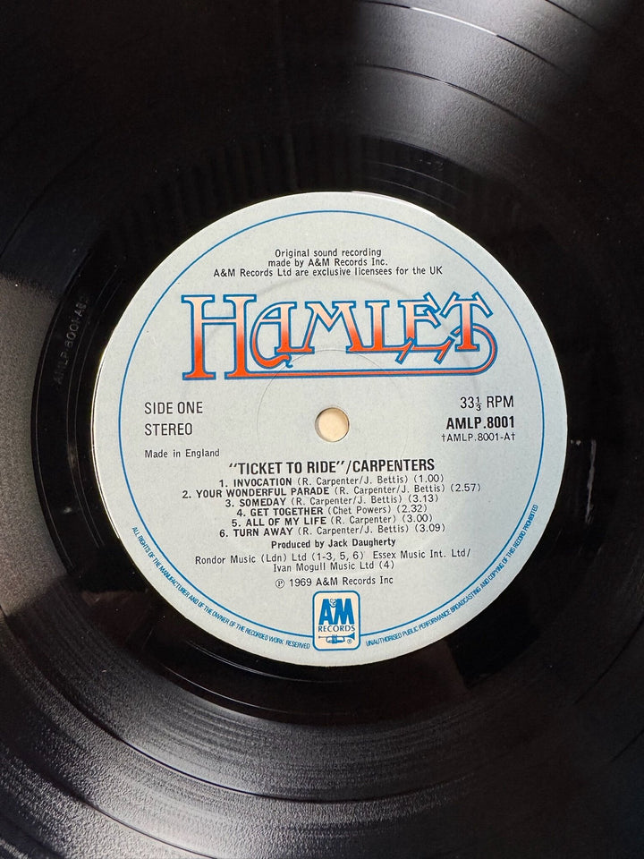 Carpenters Ticket To Ride Vinyl Record - Very Good