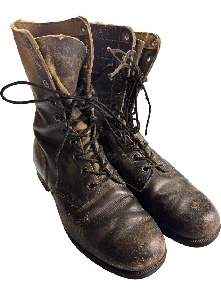 Black Leather Combat Boots - SIZE 12