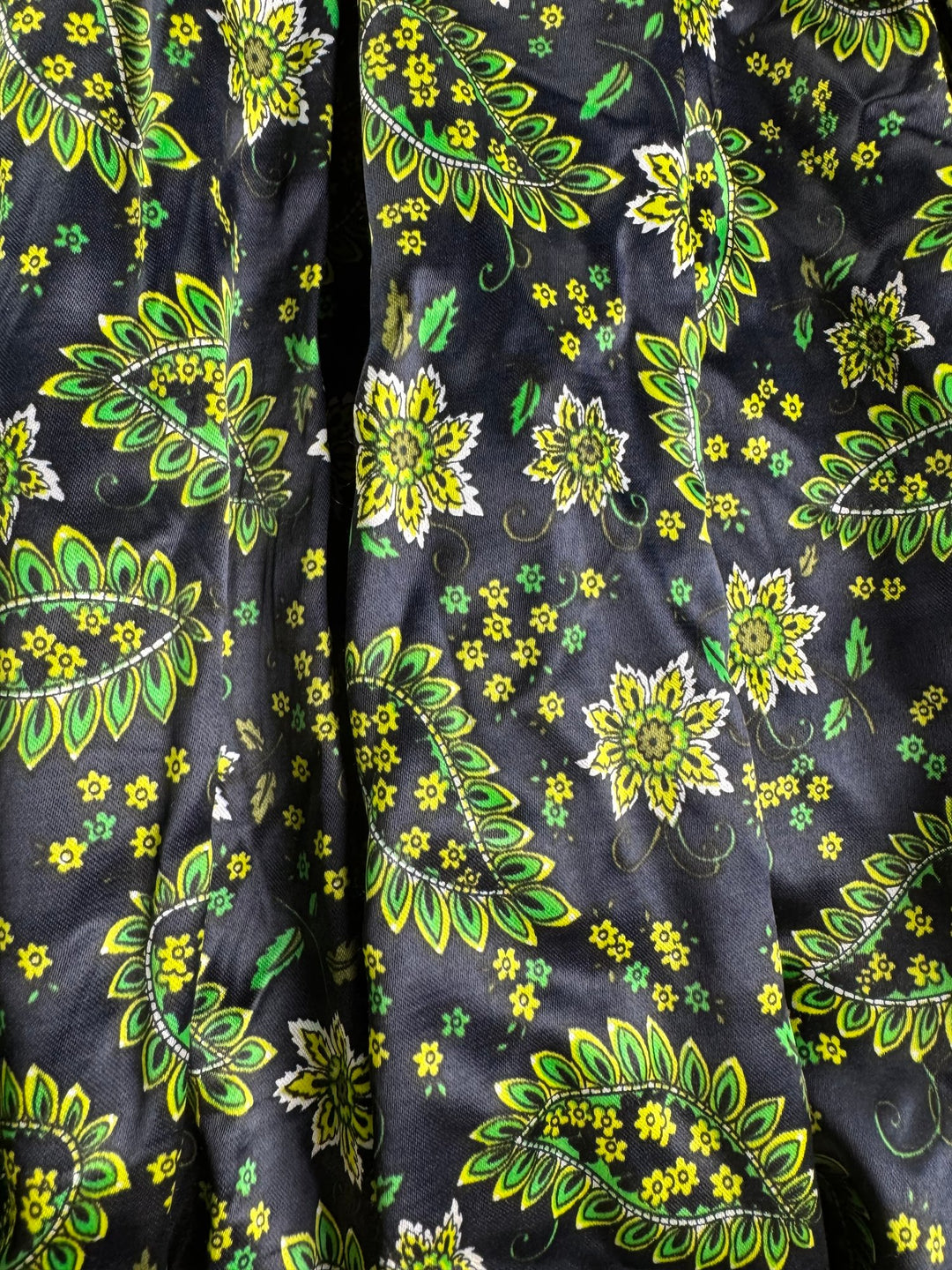 1970s Floral Patterned Midi Skirt