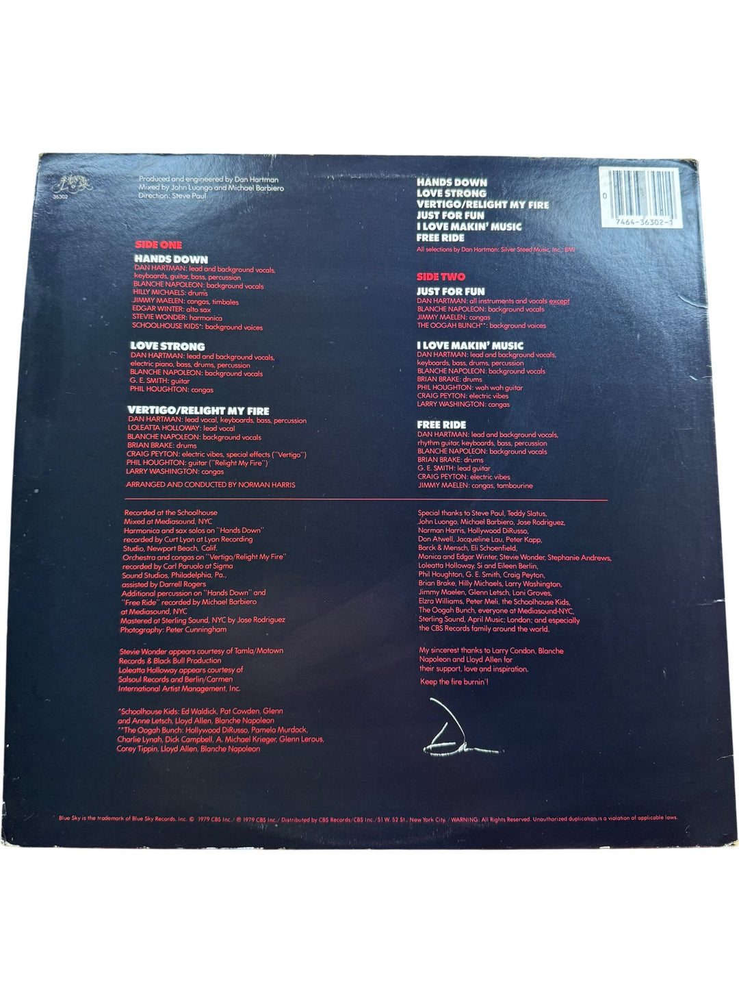 Dan Hartman Relight My Fire Vinyl - Good+