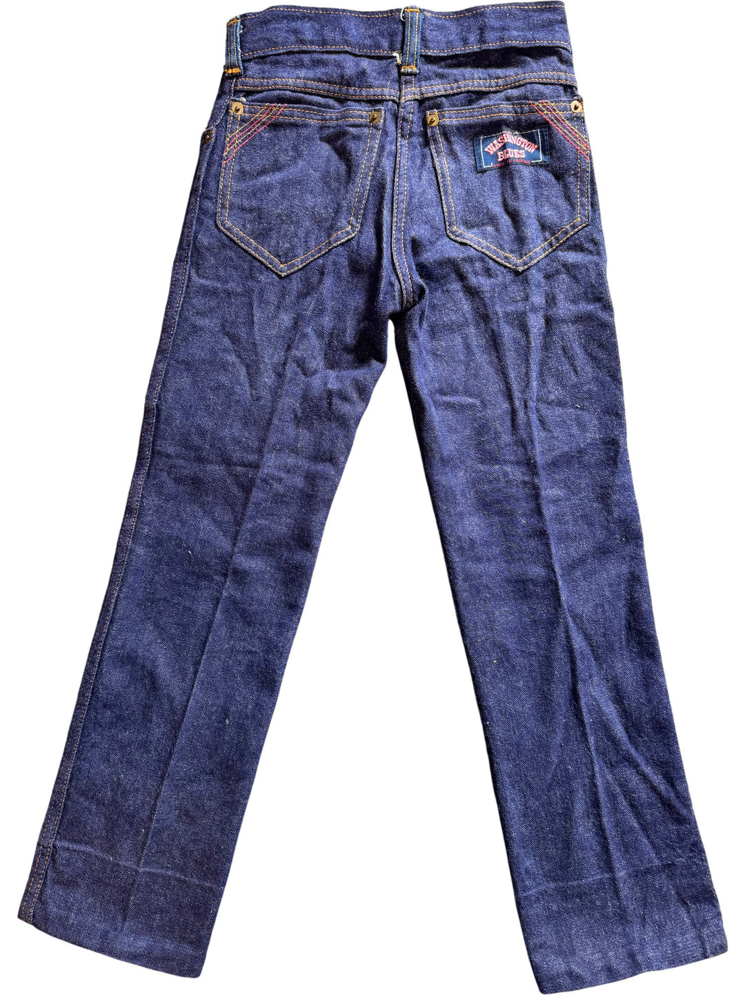 1980s Washington Blues Dark Blue Denim Straight Leg Jeans - Age 8/9