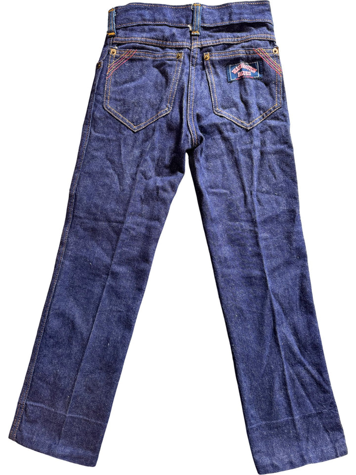1980s Washington Blues Dark Blue Denim Straight Leg Jeans - Age 8/9