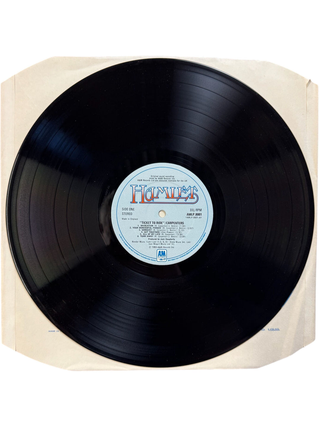Carpenters Ticket To Ride Vinyl Record - Very Good