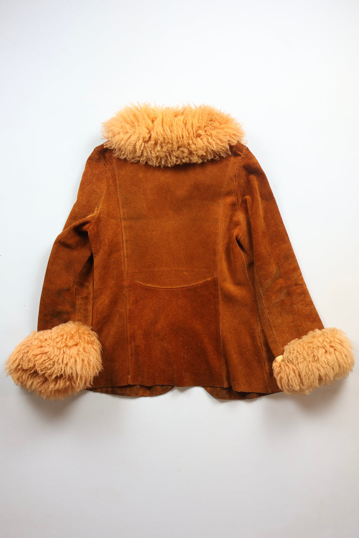 Suede Jacket with Sheepskin Cuffs