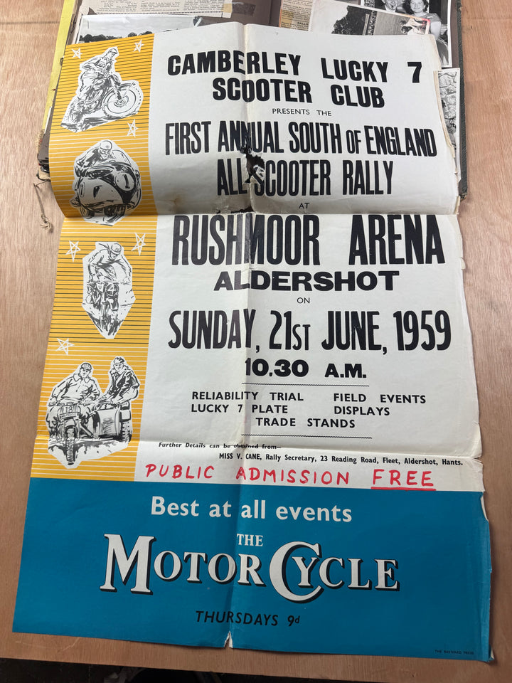 Vintage Scooter Archive Scrapbook – Original Photos, Newspaper Cuttings, Posters & Ephemera