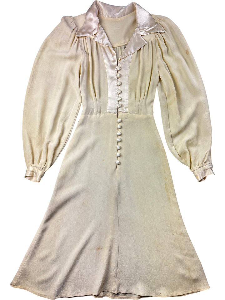 1970s Ozzie Clark Cream Button-Up Dress *See Description* - XS