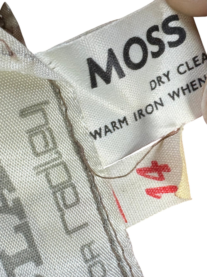 1970s Ossie Clark Caramel Crepe Maxi Dress - S