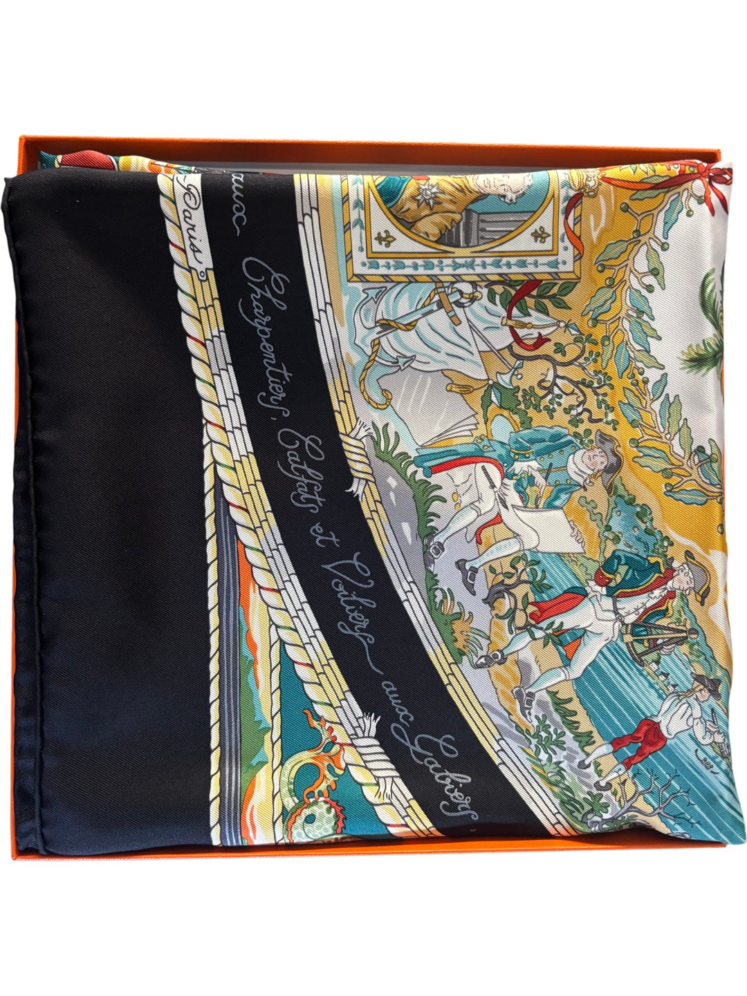 Hermès Paris Silk Scarf with Multicolor Design