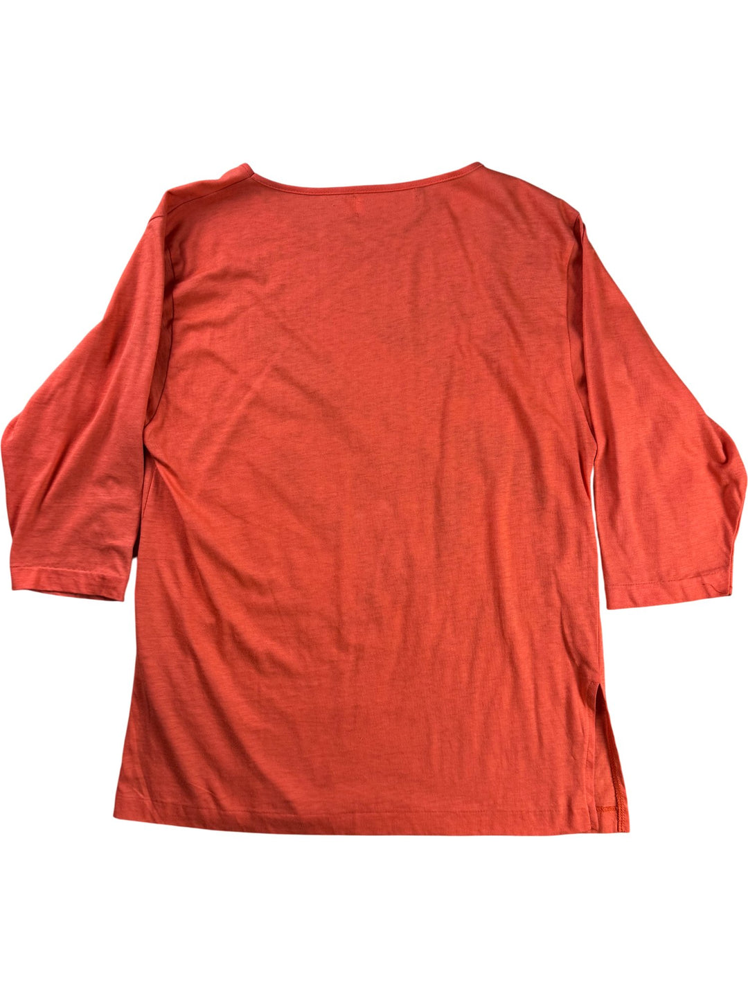 Orange Cotton Floral Print Top - M
