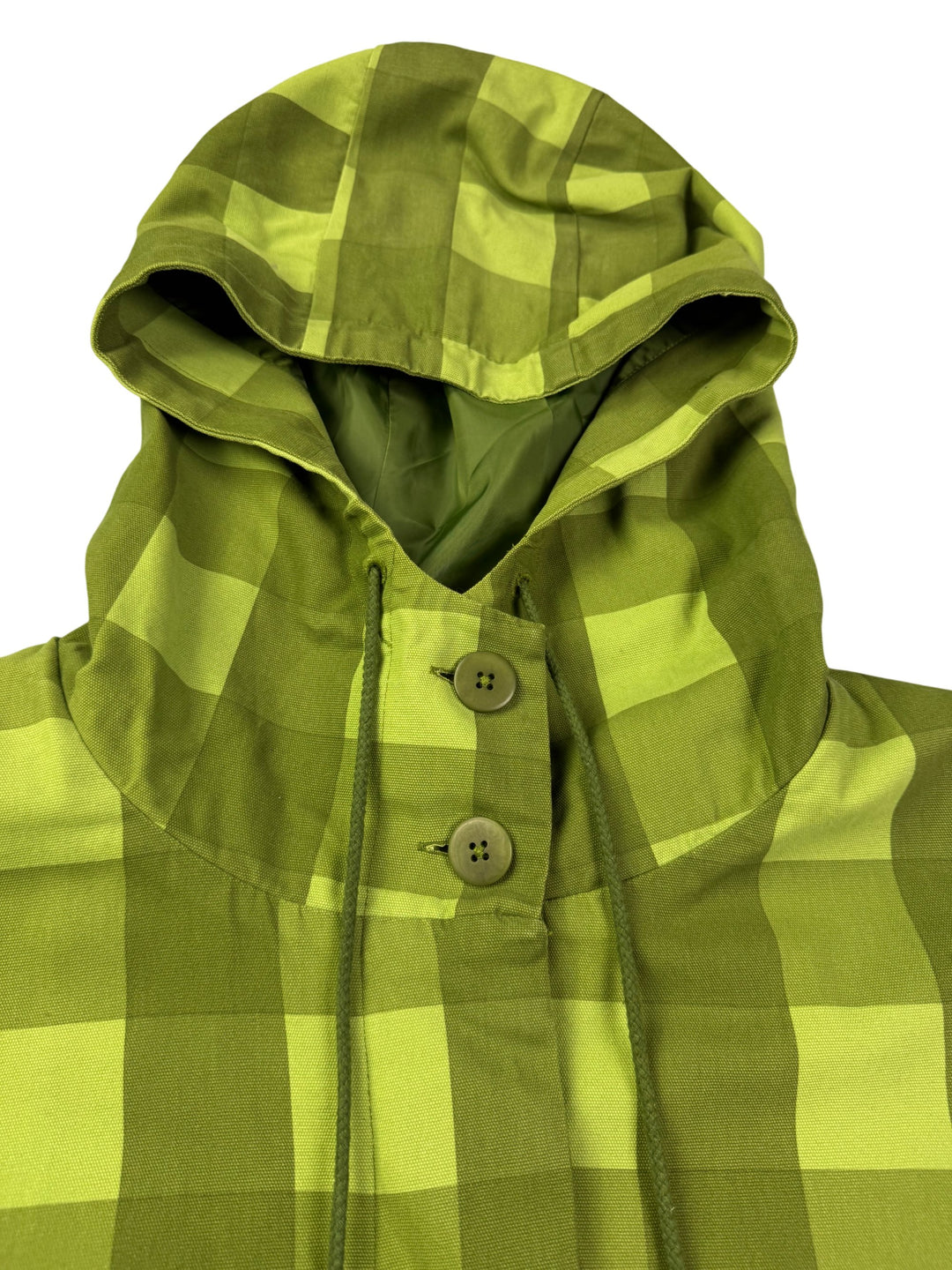 Lucy & Yak Green Checkered Hooded Jacket -XL